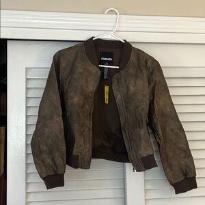 Tillys kids brown leather jacket